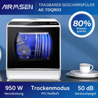 Tischgeschirrspüler AE-TDQR03 kompakt 5L Wassertank 6 Programme LED Display Touch Steuerung