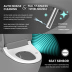 Elektronischer Bidet-Toilettensitz VB-4000SE Länglich mit Edelstahl-Selbstreinigungsdüse Sitzheizung Warmlufttrockner Nachtlicht Fernbedienung