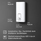 Elektronischer Durchlauferhitzer DHB 18/21/24 ST Trend 24 kW 400 V 10,7 l/min 3i Technologie 55°C