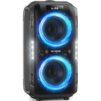 Bluetooth Party-Lautsprecher T9 Pro 270W mit Bluetooth 5.3 2 x 6,5 Zoll Woofern Mikrofon- und Gitarreneingang USB TF AUX Wechselakku