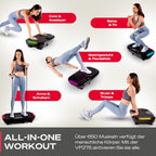 Vibrationsplatte VP275 3D mit 99 Intensitätsstufen LED Display App Steuerung Trainingsbändern und 120 kg Belastbarkeit