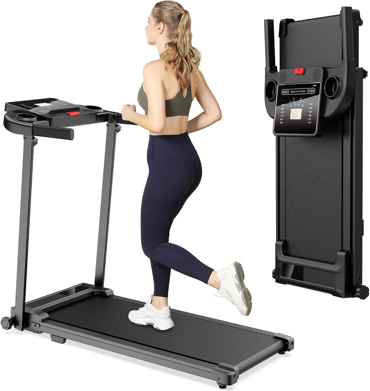 Klappbares Walking Pad LF-X2DC 10 km/h 500 W mit LED Display 100 kg Belastbarkeit und ABS Rahmen