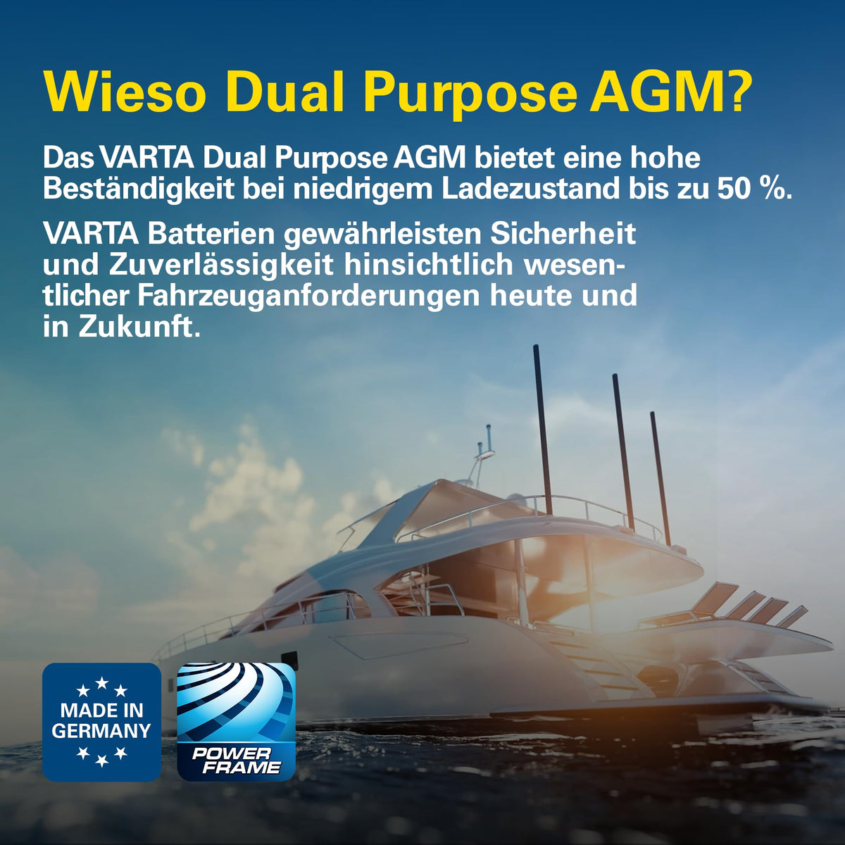 Professional Dual Purpose AGM Batterie 12V 95Ah 850A für Wohnmobil Wohnwagen und Boote wartungsfrei 353 x 190 x 175 mm