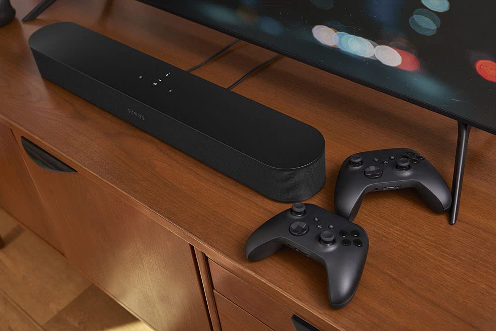 Soundbar Beam Gen 2 mit Dolby Atmos 3D Audio WLAN Ethernet und HDMI-Kabel für TV und Home Entertainment