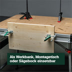 Multifunktionstisch MWB 100 Klappbare Werkbank Montagetisch mit 120 kg Traglast höhenverstellbar 2 Einhandzwingen 4 Bankhaken und 2 Eckverbinder