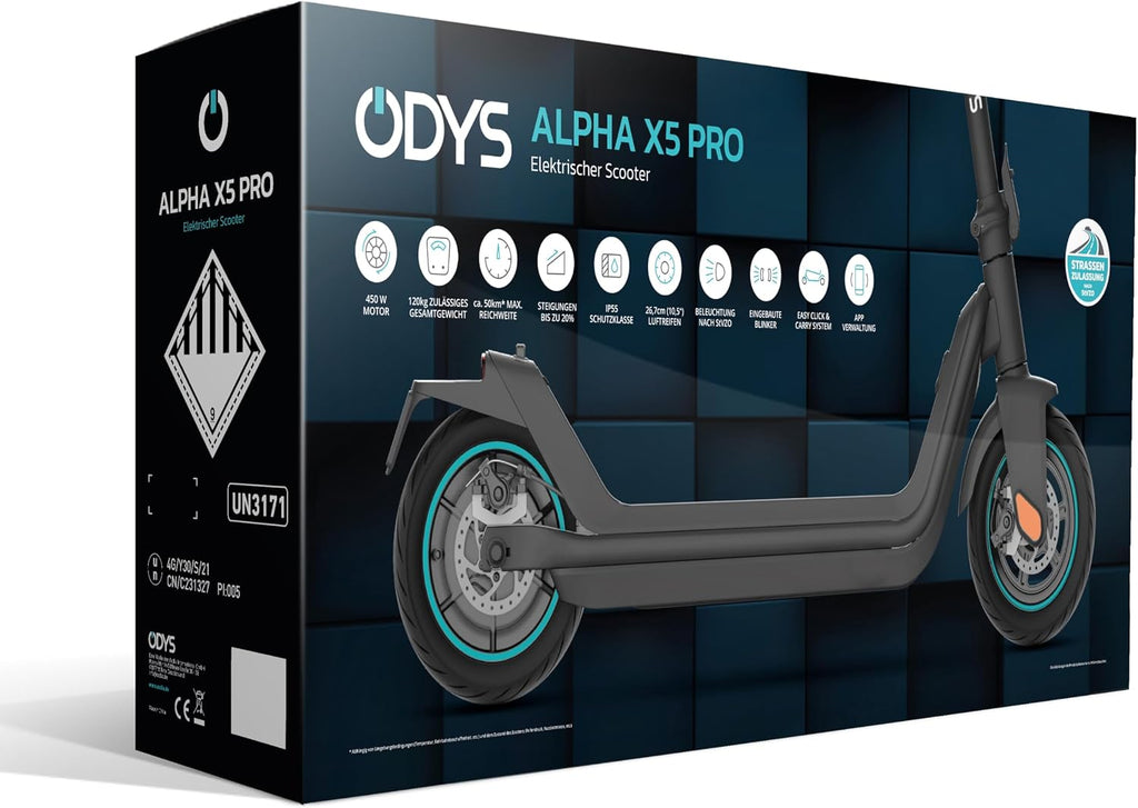 E-Scooter X900010-99 klappbar 450W Motor 50 km Reichweite 10,5 Zoll Luftreifen mit Blinker