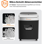 Aktenvernichter Autofeed Mikroschnitt P-4 C233-B 120 Blatt 23 Liter 62 dB Büro Schredder mit automatischem Einzug