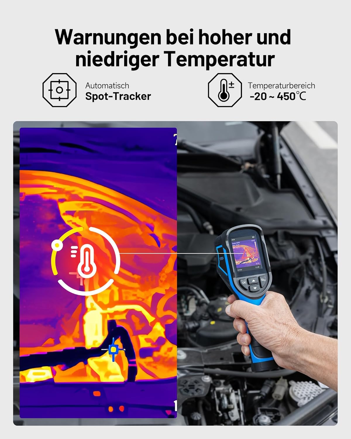 Wärmebildkamera TC004 Mini 240x240 IR 25Hz -20 bis 450°C 15h Akkulaufzeit Handheld