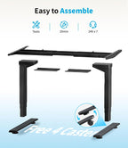 Elektrisches höhenverstellbares Tischgestell T2 Pro Plus Dualmotor 3-stufig 62-125cm 160kg Schwarz Stahl USB
