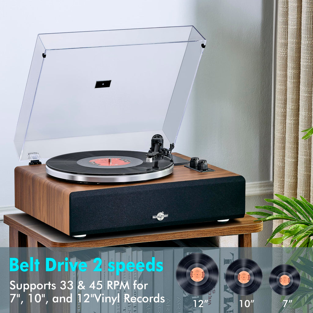 Plattenspieler mit 4-Lautsprecher-Stereo und Bluetooth integrierter Verstärker AT-3600L Magnet-Tonabnehmer 33/45 U/min