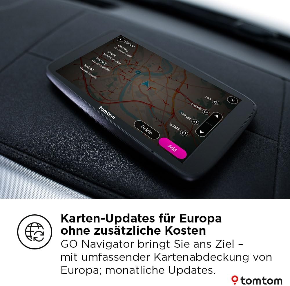 GPS Navigationsgerät GO Navigator 7 Zoll Europa Karten mit Verkehrsinformationen WiFi Updates Magnethalterung