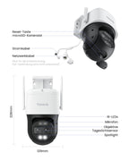 4K 8MP PTZ Überwachungskamera Outdoor TrackMix WiFi mit Wi-Fi 6 6X Hybrid-Zoom Auto-Tracking 30m Nachtsicht
