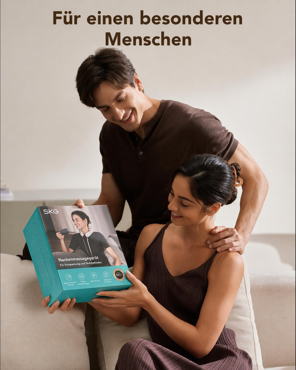 PS700 Nackenmassagegerät mit Wärme Shiatsu kabellos 120 Min Akkulaufzeit 3000 U/min