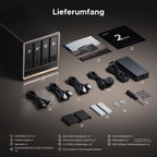 4-Bay NAS DXP4800 GT mit AMD Ryzen R2514 8GB DDR4 Dual 10GbE 4K HDMI 2x M.2 NVMe und U.2 Steckplätzen