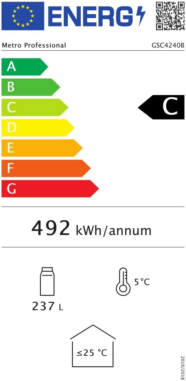 Getränkekühlschrank GSC4240B 237L 110W mit LED-Innenbeleuchtung und 6 verstellbaren Einlegeböden