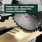 Kapp- und Gehrungssäge KGS 254 M 613254000 254mm Sägeblatt Zugfunktion 1450W Precision Cut Line Holz