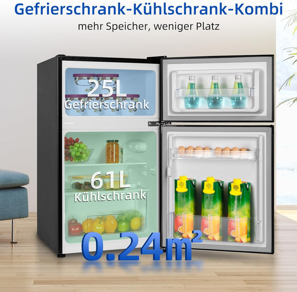 Kühl-Gefrierkombination Gefrierfach oben 86 Liter 85 cm 4 Sterne Gefrierbereich LED Innenbeleuchtung freistehend FTM86L4E