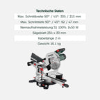 Kapp- und Gehrungssäge KGS 254 M 613254000 254mm Sägeblatt Zugfunktion 1450W Precision Cut Line Holz