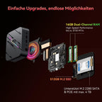 Mini-PC MP100 Pro mit AMD Ryzen 5 7430U 16GB RAM 512GB SSD Windows 11 Pro 4K 144Hz WiFi 6 und Triple-Display