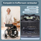 Rollstuhl Faltbar Leicht M4 11kg Aluminium Doppelpolster Stoßdämpfende Räder Abnehmbare Armlehnen Vollgummi Reifen