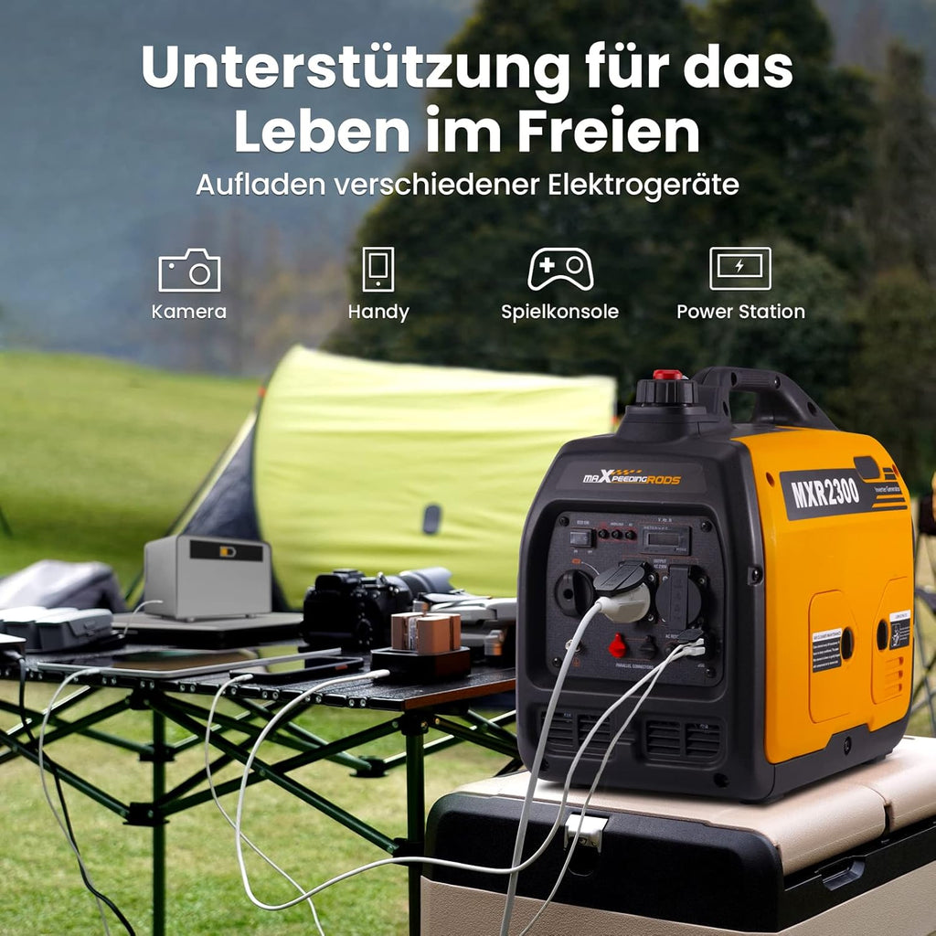 Inverter Stromerzeuger 2300W MXR2300 Benzin 4-Takt 230V USB tragbar leiser Generator Camping Wohnmobil Notstrom