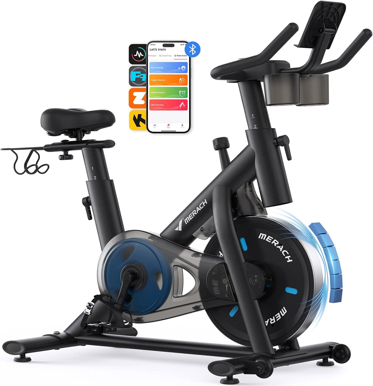 Heimtrainer Fahrrad Magnet Widerstand MR-S26B2-EU Indoor Cycling Bike LED Display Tablet Halter bis 136kg