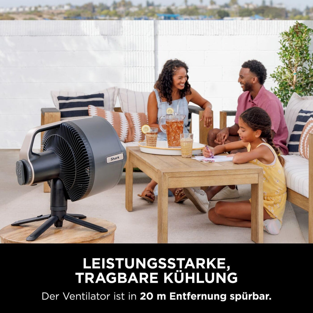 Akku Ventilator mit Sprühsystem FA300EU Stand- und Tischventilator 5 Geschwindigkeiten Fernbedienung 24h Laufzeit