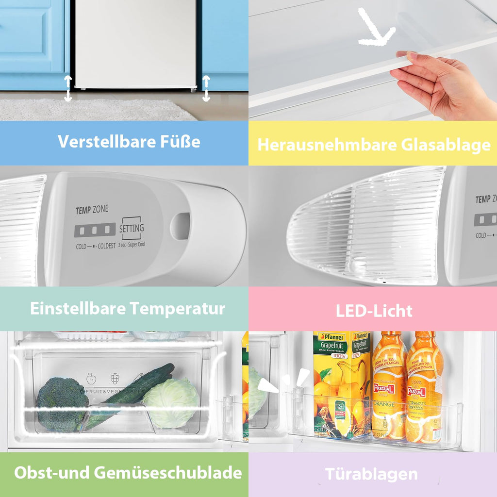 Kühlschrank ohne Gefrierfach RCD133WH3(E) 131 Liter Inverter-Kompressor 72 kWh/Jahr 39 dB 84,5 x 55,3 x 57,4 cm