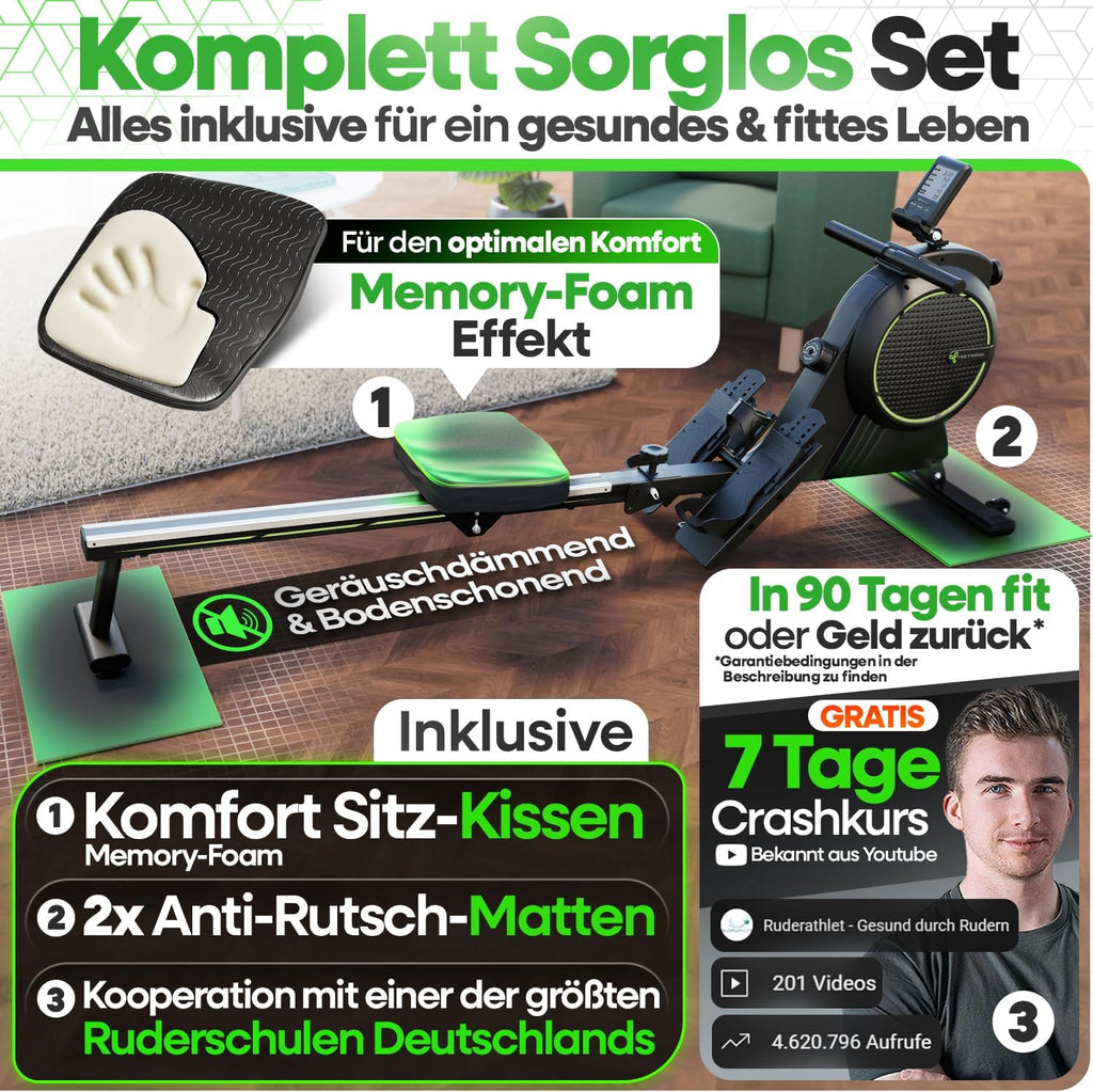 Rudergerät für Zuhause RW7003 Magnetischer Widerstand 16 Stufen bis 150 kg Klappbar Kohlenstoffstahl