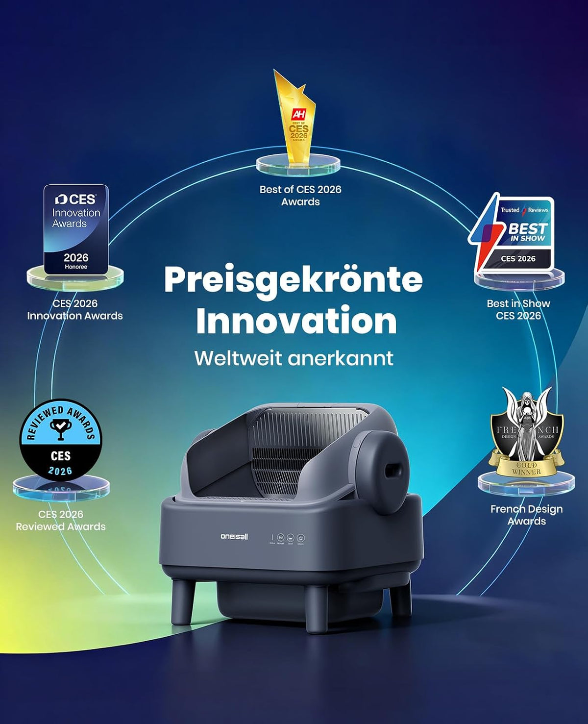 Selbstreinigende Katzentoilette XXL offen Automatik mit EaseClean System manuell automatisch inkl Katzenmatte und 40 Beutel