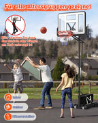 Basketballständer höhenverstellbar LM052 145–305 cm mit 110 x 75 cm Rückwand und Gewichtssack für Innen- und Außenbereich