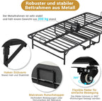 Klappbett Gästebett 90x200 cm mit 10 cm Schaumstoffmatratze Metallrahmen klappbar mit 4 Rollen bis 200 kg