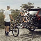 Fahrradträger für Anhängerkupplung VeloCompact 2 Bikes 13-polig faltbar 46 kg Ladekapazität Black Aluminum