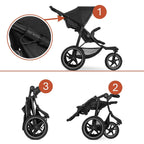 Kinderwagen 3-Rad Buggy mit Luftreifen Liegefunktion UV Schutz 50+ bis 22 kg klappbar Modell Runner 2 274200