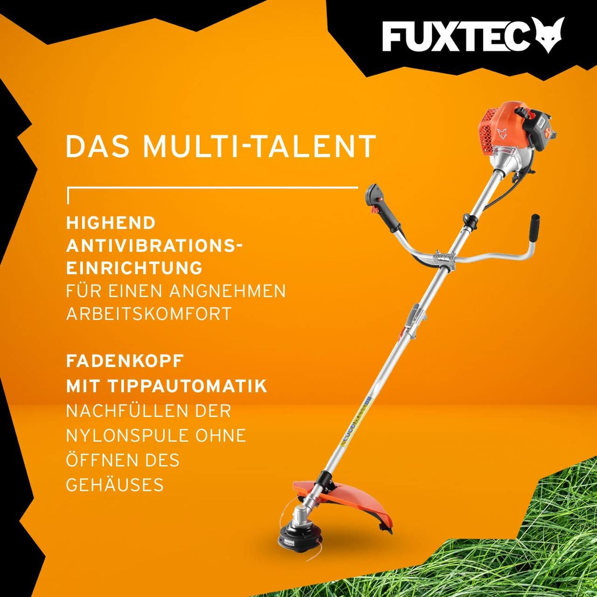 Benzin Motorsense Freischneider FX-MS162 62cc 3,5PS 2-Takt 32cm Schnittbreite Rasentrimmer