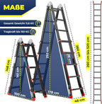 Aluminium Mehrzweckleiter 6in1 20 Sprossen 520 cm ausziehbar Klappleiter Gelenkleiter Anlegeleiter 150 kg belastbar