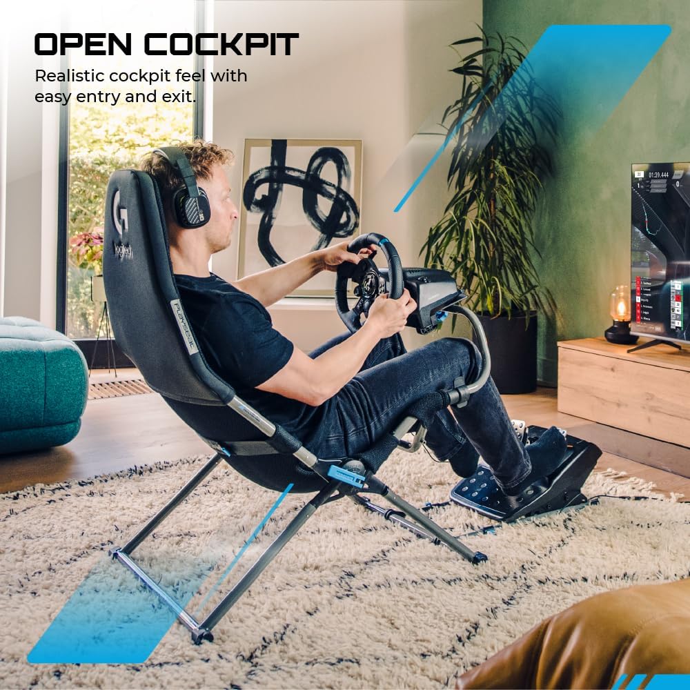 Rennsimulator Cockpit Challenge X G.00248 klappbar mit verstellbarer Sitzposition Stahlrahmen und Schalthebelhalterung