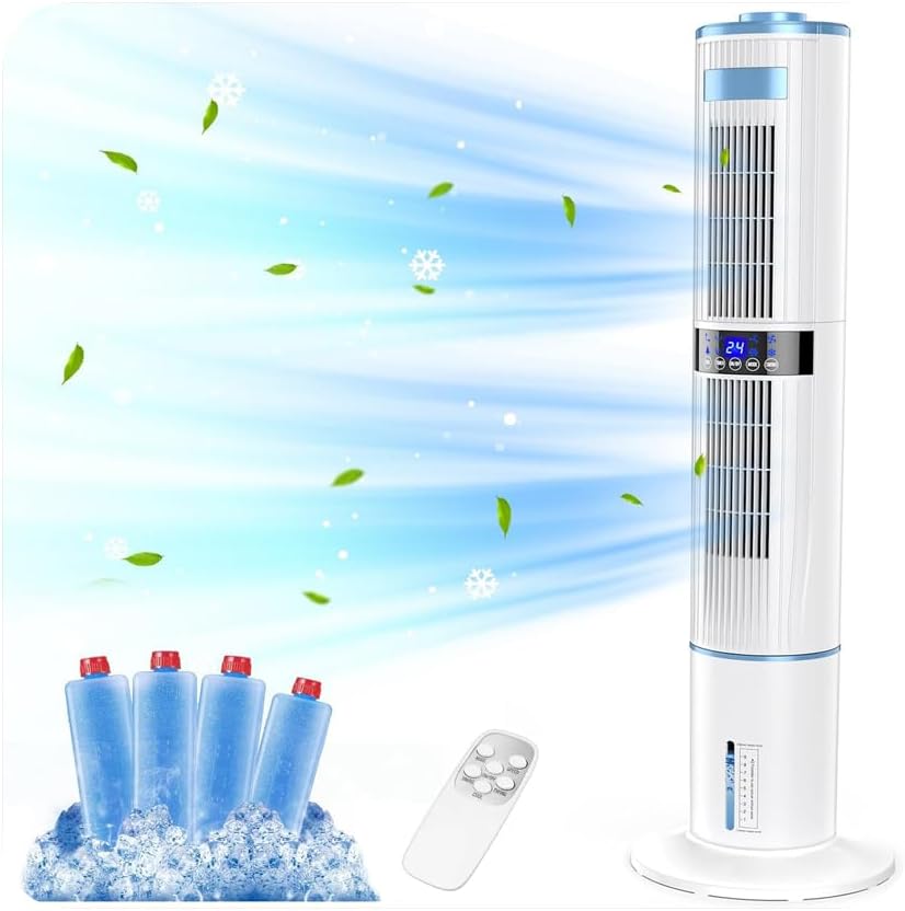 Klimagerät Luftkühler KYS-30-39Y 65 W mit 4 L Wassertank 4 Modi 360° Oszillation und Fernbedienung