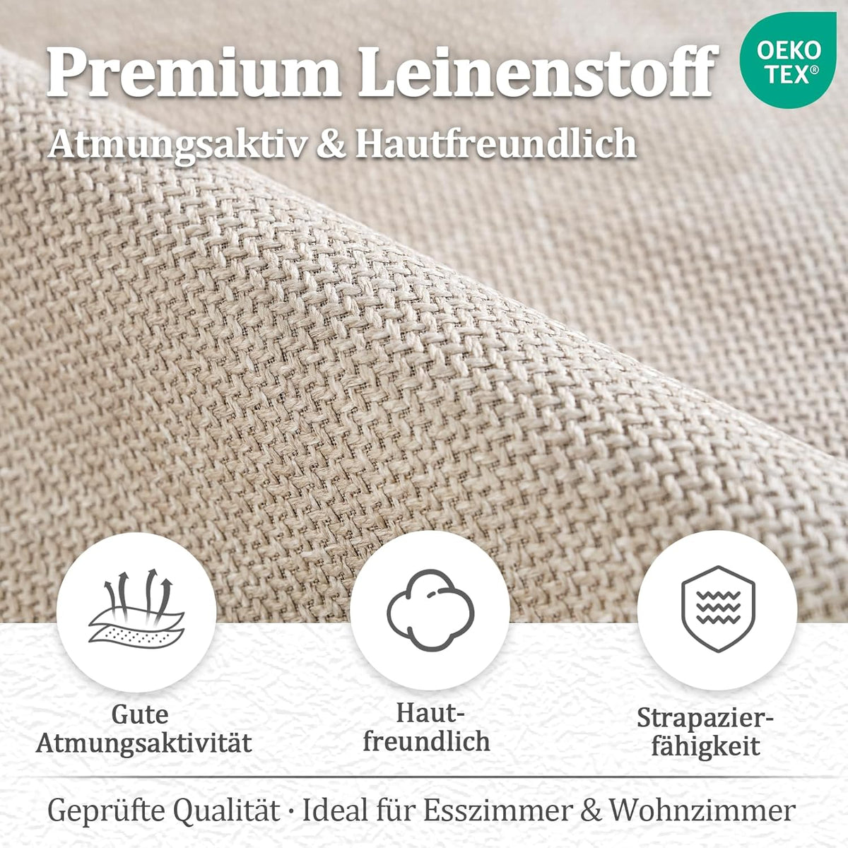 Drehbare Esszimmerstühle 6er Set 360 Grad drehbar Armlehne Leinen Metallgestell JOD01370AAA-6