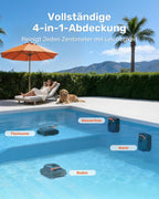 Poolroboter Akku Wand und Boden Reinigung LiteVac G1-GS 4-in-1 für Pools bis 200 m² mit 200 Min Laufzeit und 3µm Filter