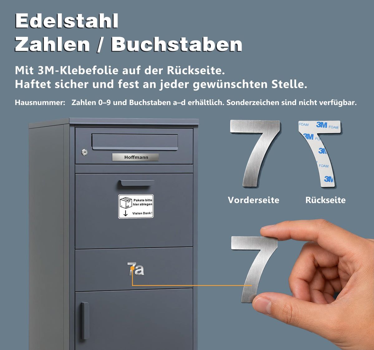 Paketbriefkasten mit Paketfach 85 l 112 x 50 x 39 cm verzinkter Stahl abschließbar freistehend mit 4 Schlüsseln Anthrazit