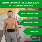EMS Bauchmuskeltrainer Gürtel Absolute 15 Programme kabellos wiederaufladbar zentrale und seitliche Muskelstimulation