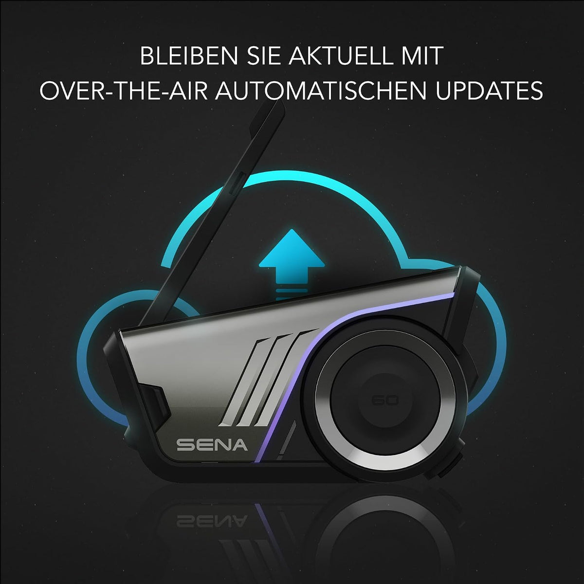 Motorrad Kommunikationssystem 60S mit Mesh 3.0 Bluetooth Intercom IPX7 24 Std Akku und 2 km Reichweite