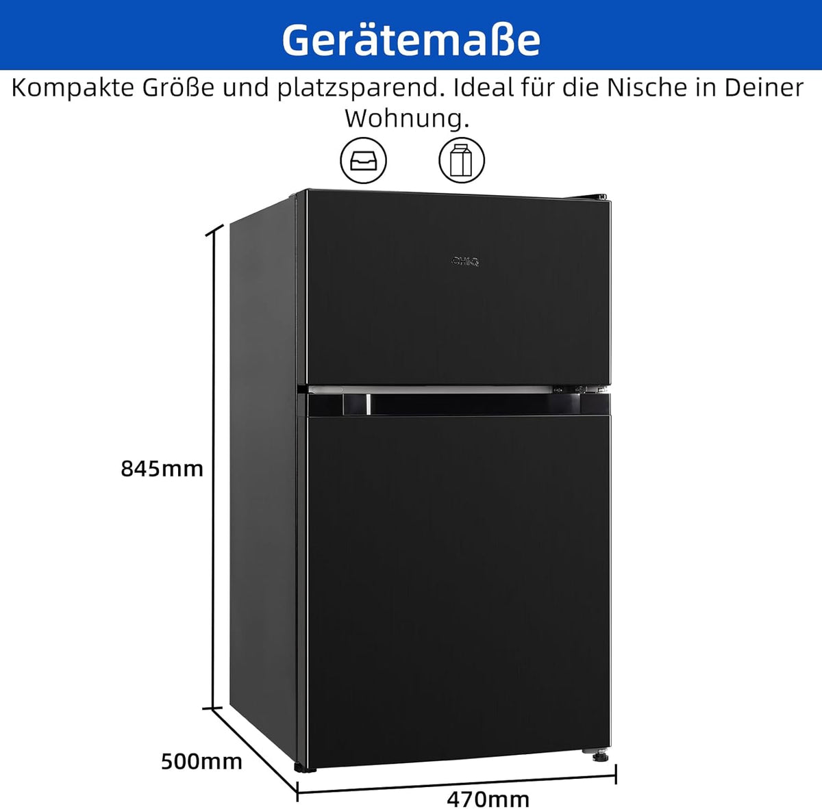 Kühl-Gefrierkombination Gefrierfach oben 86 Liter 85 cm 4 Sterne Gefrierbereich LED Innenbeleuchtung freistehend FTM86L4E