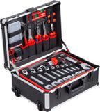 Werkzeugtrolley 238-teilig 8973770 mit Werkzeug Set Aluminiumkoffer Rollen und Teleskopgriff