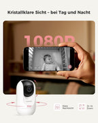 Babyphone mit 2 Kameras BM04-1 5 Zoll WLAN 1080p Nachtsicht 2-Wege-Audio Bewegungserkennung App-Steuerung 4-fach Zoom
