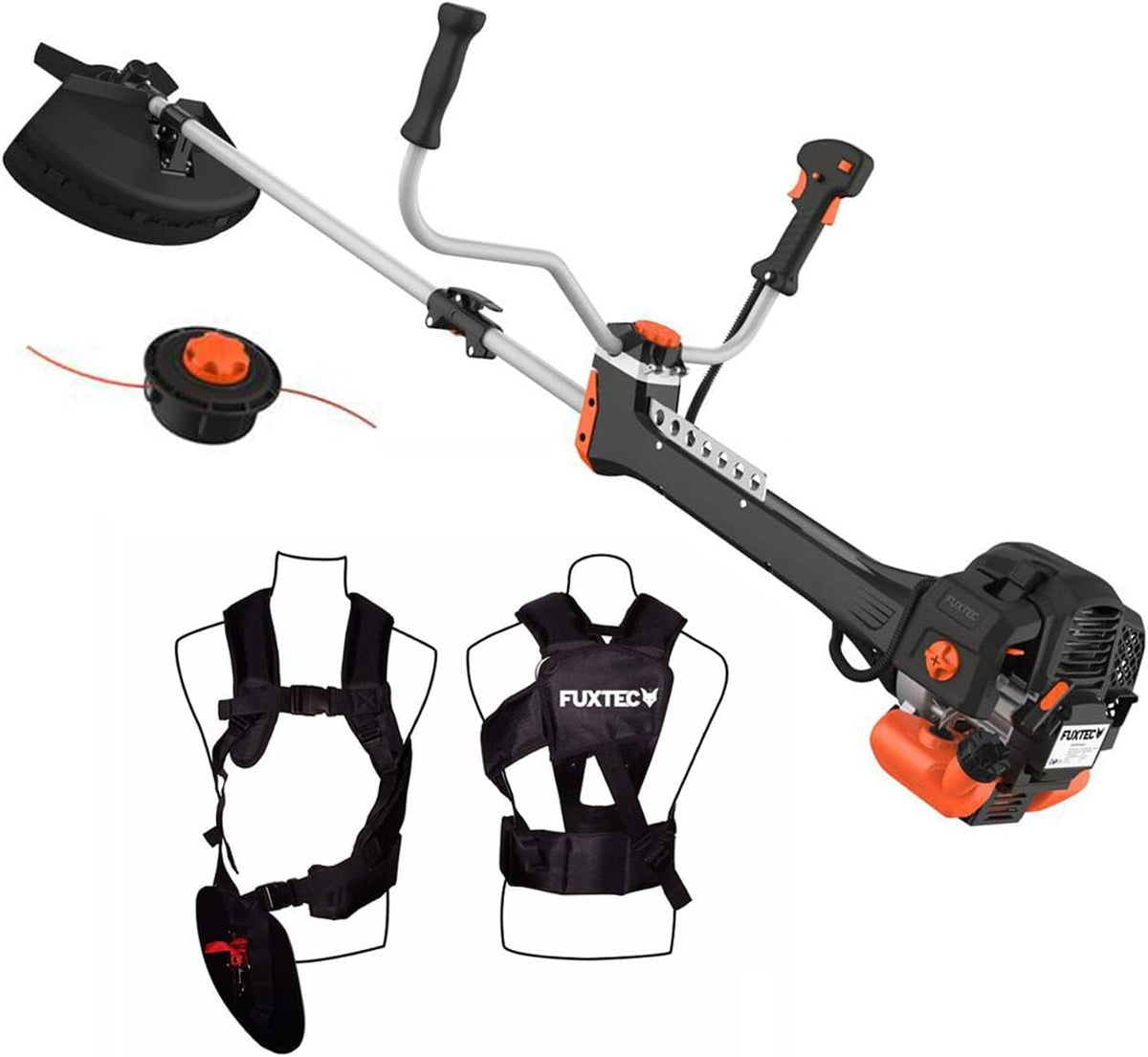 Benzin Motorsense 52 cm³ 3 PS 2-Takt mit Fadenmesser 30 cm Schnittbreite und Startsystem