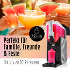 Slushmaschine 2,8 l mit 5 Programmen 180 W Kompressor Kühlfunktion Vorspülmodus für Slushies Milchshakes und Softeis