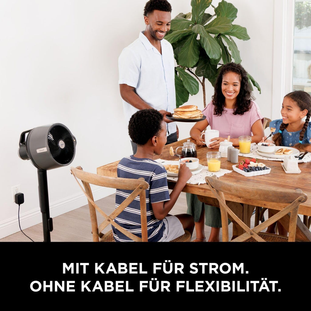 Akku Ventilator mit Sprühsystem FA300EU Stand- und Tischventilator 5 Geschwindigkeiten Fernbedienung 24h Laufzeit