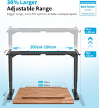 Elektrisches höhenverstellbares Tischgestell T2 Pro Plus Dualmotor 3-stufig 62-125cm 160kg Schwarz Stahl USB